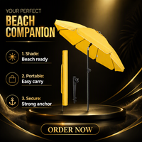 Parasol de jardin inclinable en métal avec ancre au sol, sac de transport, protection UV 50+, réglable, pour terrasse, camping