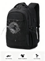 Sac à dos pour ordinateur portable personnalisé avec logo d'entreprise, résistant à l'eau, grande capacité, extensible, avec port de charge USB