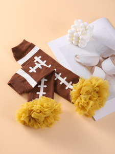 Béisbol <span class=keywords><strong>Baloncesto</strong></span> Fútbol Calcetines Niños Niñas Deportes Temáticos Niño Marrón Gasa Volantes <span class=keywords><strong>Calentador</strong></span> <span class=keywords><strong>de</strong></span> piernas - Product Image 6