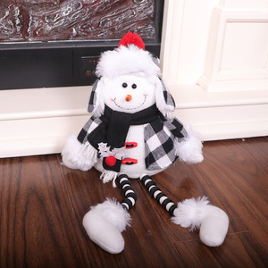 Poupée de Noël en <span class=keywords><strong>noir</strong></span> <span class=keywords><strong>et</strong></span> <span class=keywords><strong>blanc</strong></span>, Père Noël, bonhomme de neige, décoration de bureau, poupée de dessin animé, cadeau de Noël - Product Image 3