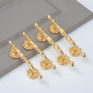 24K Vàng Sáng Sang Trọng Rắn Brass Tủ Kéo Xử Lý Đồ Nội Thất Nhà Bếp Ngăn Kéo Knobs Tủ Quần Áo Kéo - Product Image 2