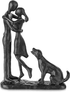 Escultura de hierro de pareja enamorada, decoración de figuras de metal negro. Regalo ideal de aniversario de hierro para amantes, esposa, marido, para bodas. - Product Image 1