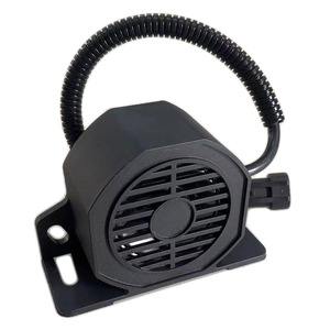 Reverse Horn <b>12V</b>/24V Black Buzzer Alarm For Engineering Vehicle Forklift With Wiring <b>Plug</b> - Product Image 1