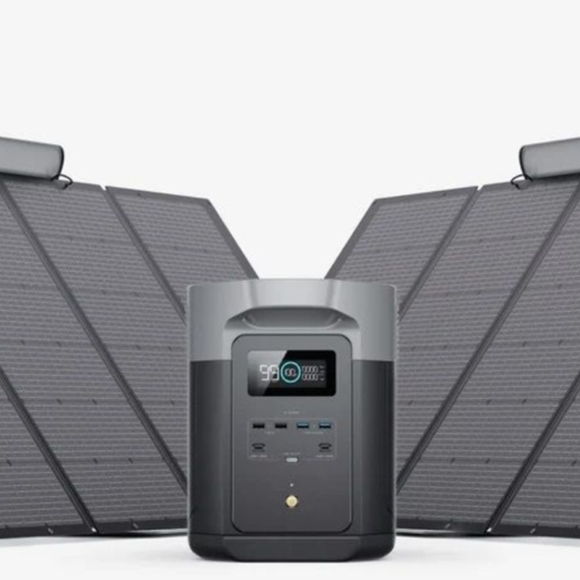 ECOFLOW DELTA 2 Max 2400W LFP Solar Generator Portable Power Station for Home Use Fully Charged in 1 Hr Auto Emergency Power