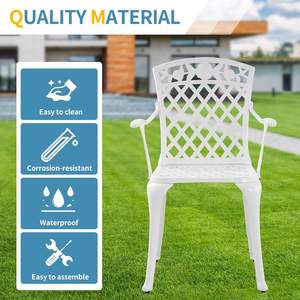 Juego de Sillas de Jardín Phoenix Withniture de Aluminio Fundido Resistente para 2 Personas, con Reposabrazos, para Asientos de <span class=keywords><strong>Bistro</strong></span> al Aire Libre - Product Image 3