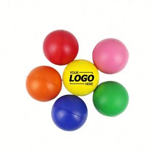 Balles anti-stress promotionnelles en mousse PU personnalisables de 60 mm de diamètre avec base en nylon pour soulagement des tensions - Product Image 1
