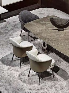 <span class=keywords><strong>Fauteuil</strong></span> avec pièces en tissu rembourré et jambes en acier et cuir, salle <span class=keywords><strong>de</strong></span> séjour, nouvelle collection moderne, pour cuisine et salle à manger - Product Image 6