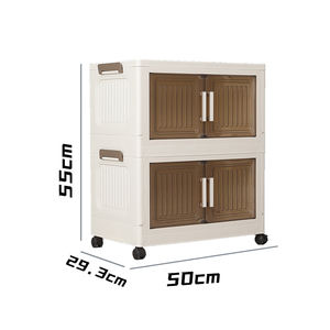 शेनयू 50-इंच स्पष्ट तह भंडारण बॉक्स मल्टी-लेयर पीपी प्लास्टिक आयताकार फोल्डेबल और कपड़ों के लिए स्टेकयोग्य डिजाइन - Product Image 4