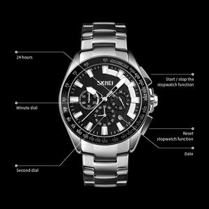 SKMEI 9167 남성 아날로그 쿼츠 크로노그래프 방수 빛나는 디자이너 손목 시계 캐주얼 비즈니스 원피스 스테인레스 스틸 시계 - Product Image 5