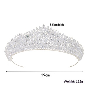 <span class=keywords><strong>Couronne</strong></span> <span class=keywords><strong>de</strong></span> mariée européenne et américaine <span class=keywords><strong>de</strong></span> luxe en <span class=keywords><strong>cuivre</strong></span> et zircon, mini et exquise, accessoires capillaires transfrontaliers en gros - Product Image 5