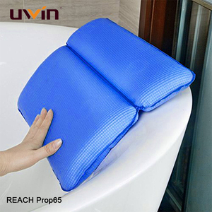 UWIN lüks rahat ve yumuşak PVC köpük kaymaz spa banyo yastığı vantuzlu 2-Panel omuz boyun spa küvet yastık