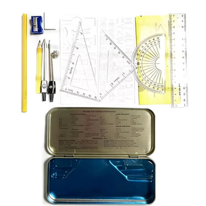 Lot de 13 pièces de matériel scolaire et de géométrie portable à prix de gros pour la rentrée des classes, idéal pour l'école et le bureau - Product Image 1