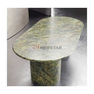 Nordic Home Furniture Italian Luxury <strong>Dining</strong> <strong>Tables</strong> Modern Natural Stone Marble <strong>Round</strong> Green <strong>Dining</strong> <strong>Table</strong> - Product Image 3