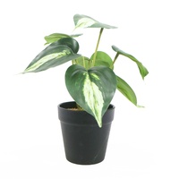 Plante artificielle Pothos Bonsaï à 7 feuilles de 28 cm de haut pour la décoration intérieure