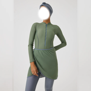 Dernier Maillot de Bain Burkini Modeste Imprimé à Coupe Haute pour Femme - Séchage Rapide, Respirant, Ensemble 2 Pièces, Options Grandes Tailles - Product Image 2