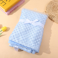 Couverture en tissu double couche de couleur unie pour bébé nouveau-né, enfant, nourrisson, toutes saisons