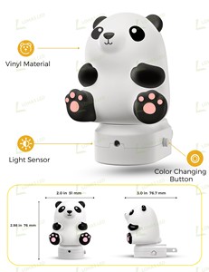 Lohas 0.5W Panda-Thiết Kế RGB LED Đèn Ngủ Cho Trẻ Em 10 Màu Sắc Thay Đổi Mini Hiện Đại Bé Phòng Ngủ Đèn Plug-Trong Cung Cấp Điện - Product Image 6