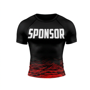 Custom ODM Logo Grappling Jiu Jitsu Rash Guard Short Sleeve Sublimation <b>Compression</b> <b>Shirt</b> <b>Men</b> Kids Adults Rash Guard for <b>Men</b> - Product Image 1