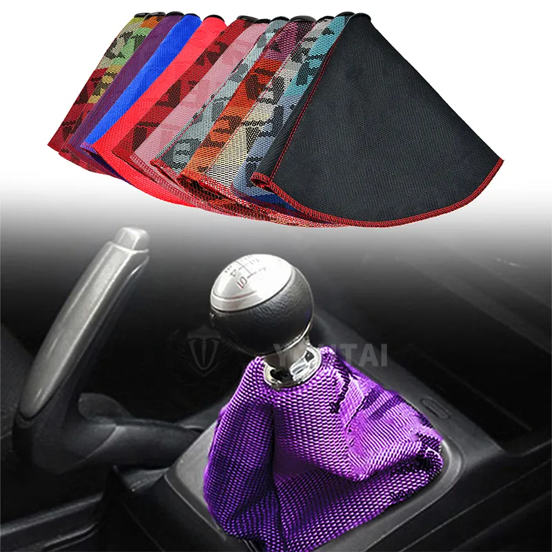 JDM Racing Cofia Universal Canvas HYPER Fabric Car cambio automatico leva leva del cambio Cool pomello del cambio copertura del bagagliaio collari MT/AT