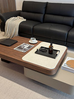 Table basse de salon pour usage domestique, nouveau style 2026, en pierre, extensible, multifonctionnelle, ensemble table à thé, esthétique raffinée, style mi-siècle