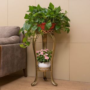Soporte de flores de estilo europeo de doble nivel para plantas de interior, para sala de estar, balcón, plantas en maceta - Product Image 2