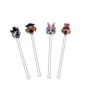 Palillos de acrílico creativos en oferta, con diseño de personajes de anime, para decoración de bebidas en fiestas de cumpleaños, mango largo, hechos en China, sin impresión, <span class=keywords><strong>YOYI</strong></span> - Product Image 3