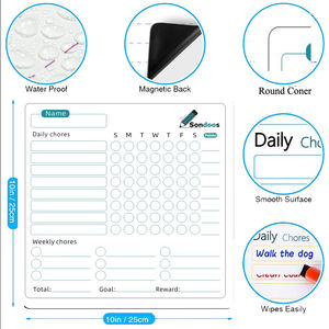 <span class=keywords><strong>Tablero</strong></span> de borrado en seco para niños y familia, carta magnética de comportamiento, rotuladores y recompensa de borrador, responsabilidad diaria, 3 uds. - Product Image 2