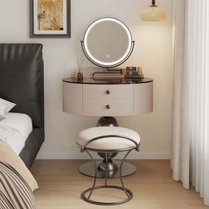 Light Luxury Modern Mini <b>Dressing</b> <b>Table</b> Solid Wood Simple Makeup <b>Vanity</b> Adjustable Extendable Storage for Bedroom Apartment - Product Image 2