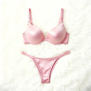 Conjunto de lencería de San Valentín de alta gama, sin costuras, convertible, con copa 3/4 y tanga, tallas 70B-90B, de spandex/poliéster, con aros y efecto push-up, talla grande. - Product Image 1