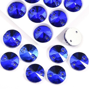 OLeeya Perles Rondes Rouges à Coudre, Bijoux en Strass, 8mm à 18mm, Strass en Verre Rivoli Flatback Light Siam à Coudre en Gros pour Vêtements - Product Image 3