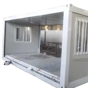 热卖便携式轻钢结构预制20英尺集装箱生活房可折叠微型预制集装箱房