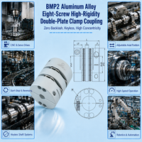 Accouplement à serrage à double diaphragme en alliage d'aluminium haute flexibilité, 8 vis, coupleur sans jeu pour machines CNC de précision