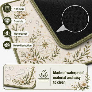 Aesthetic Cream Olive Botanical American Mahjong Mat Non-Slip Waterproof Table Cover with Rules Guide for Card Games - Product Image 5