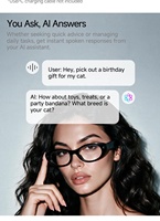 Lunettes Intelligentes MT6 avec Caméra IA, Enregistrement Photo/Vidéo/Audio 8MP, Transfert Multimédia WiFi, Microphones Dual ENC, BLE 5.4, Lunettes Quotidiennes Intelligentes