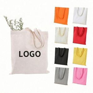 Sacs fourre-tout en toile de coton écologiques pour femmes, design personnalisé, sacs de courses recyclables, bon prix, cadeau - Product Image 2