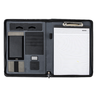 Malette de batterie A4 multifonction 8000mah, porte-monnaie avec fermeture éclair, bloc-notes, agenda, chargeur sans fil