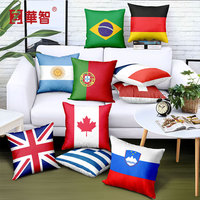 Housses de coussin, taie d'oreiller drapeau national en lin carré moderne housse de coussin de canapé à impression numérique, pour différents pays