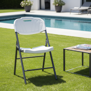 كرسي قابل للطي خفيف الوزن ومقاوم للماء من البلاستيك HDPE للاستخدام الخارجي، سهل الحمل بتصميم عصري للأنشطة والحفلات - Product Image 1