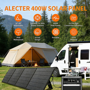 แผงโซลาร์เซลล์แบบพับได้ ALECTER 400W โมโนคริสตัลไลน์ซิลิคอน 4 แผ่น ประสิทธิภาพสูง 23.4% พกพาสะดวก สำหรับใช้งานกลางแจ้ง รถบ้าน และระบบออฟกริด - Product Image 2