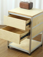 Meuble d'appoint en profilé aluminium, table d'appoint de canapé, armoire de rangement multifonctionnelle et mobile en panneau marin, vitrine