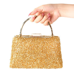 Bolso de Mano de Lujo para Mujer, para Boda, Fiesta, con Pedrería, Cristal, para Cosméticos, Material PU, Cierre a Presión - Product Image 2