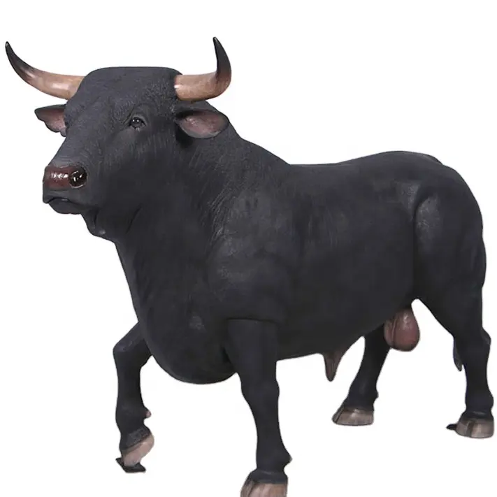 Scultura del toro animale della vetroresina della scultura del toro selvaggio della poliresina della resina a grandezza naturale all'aperto da vendere
