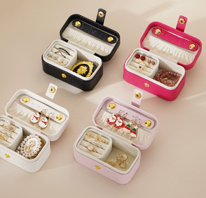 Cute Mini Travel Jewelry Storage <b>Boxes</b>, Multi-Size Portable Jewellery Organizers for Rings, <b>Earrings</b>, Necklaces & Lipsticks - Product Image 3