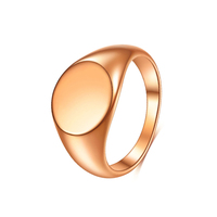 Bague en acier inoxydable ShuoyeW 12 mm, lisse, argent, or rose, noir, avec logo laser, bijoux en acier inoxydable 609