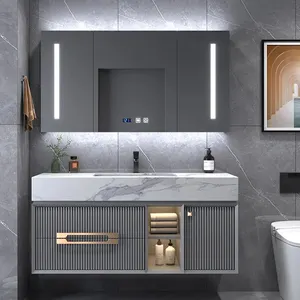 Bathroom Vanity Large Storage Organizer Stone Top Sink Bathroom Vanities With Ceramic Basin And Mirror