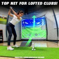Cage de golf 10x8 pieds en polyester avec cadre métallique, filet d'entraînement pour simulateur de golf, écran d'impact HD, logo personnalisé disponible