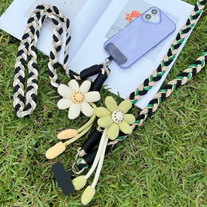 Chaîne de téléphone <span class=keywords><strong>portable</strong></span> à breloque florale, bandoulière, cordon anti-perte, longue corde tressée, collier, cordon avec patch pour téléphone - Product Image 6