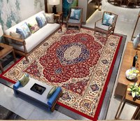 Tapis de salon bohème floral de luxe imprimé en 3D fabriqué à la machine, écologique, résistant aux taches, adapté aux animaux domestiques, en polyester