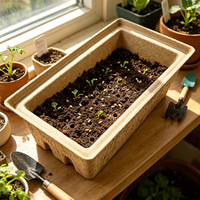 Pots en papier de tourbe rectangulaires biodégradables écologiques jetables pour la plantation de graines dans les jardinières