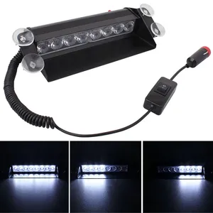 Fast Shipping 800LM 8-LED White Light 3-Modes Adjustable Angle Car Strobe Flash Dash Emergency Light Warning Lamp with Suckers